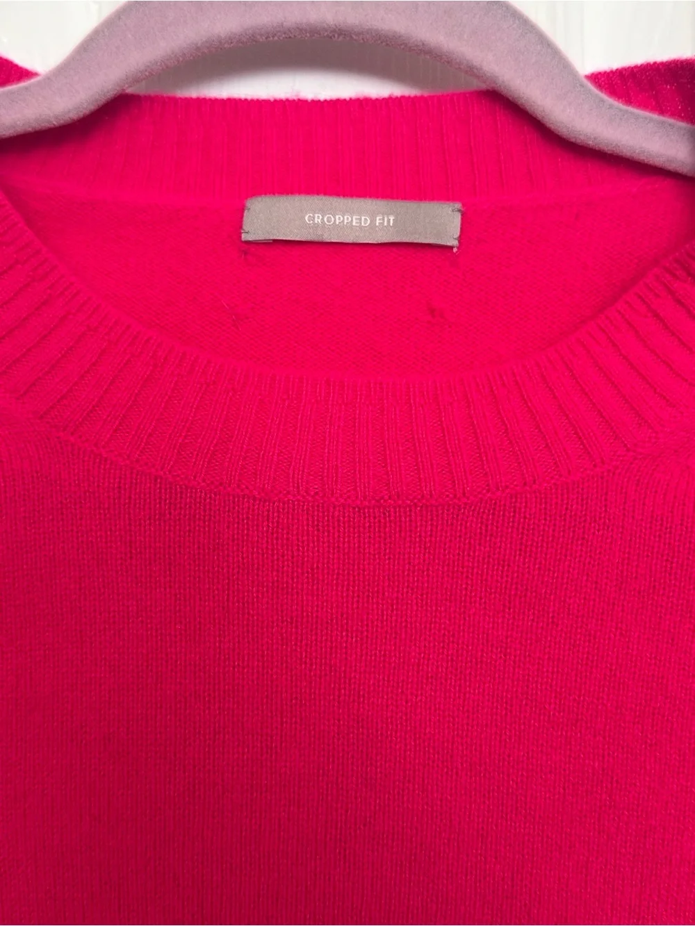 J.Crew Cropped Cashmere Sweater - Vibrant Hot Pink / Fuchsia